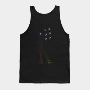 Formation flight squad colored lines - pilots and jet tea Tank Top